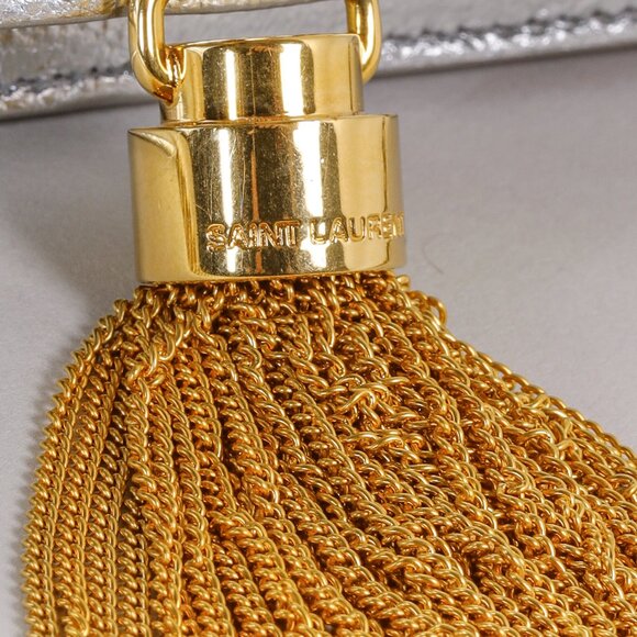 Saint Laurent Silver Leather Kate Tassel Crossbody Bag - Picture 9 of 13